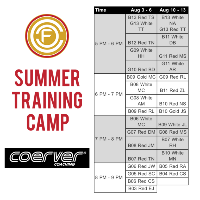 Summer training camps Cottonwood Football Club